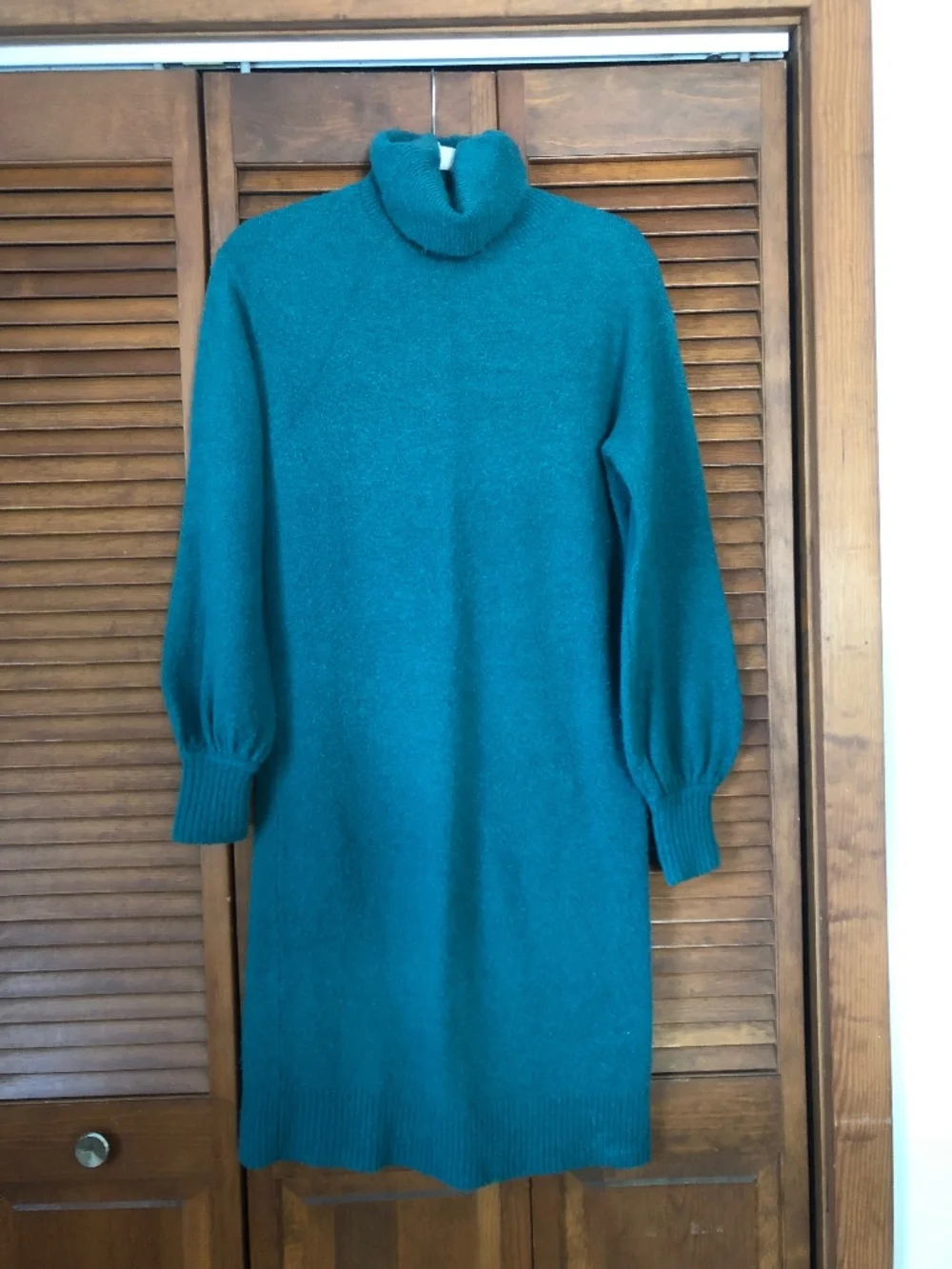 J. Crew teal wool dress